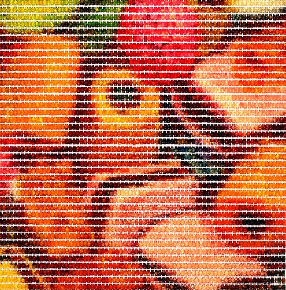 Haribo Color-Rado als Pop Art Bild aus Gummibärchen