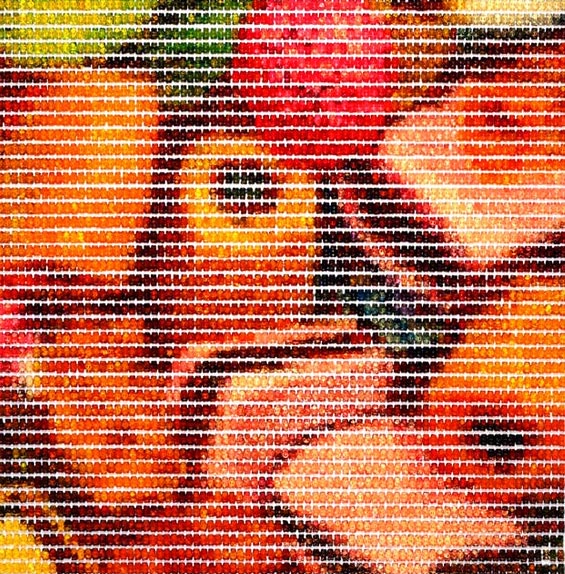 Haribo Color-Rado als Pop Art Bild aus Gummibärchen